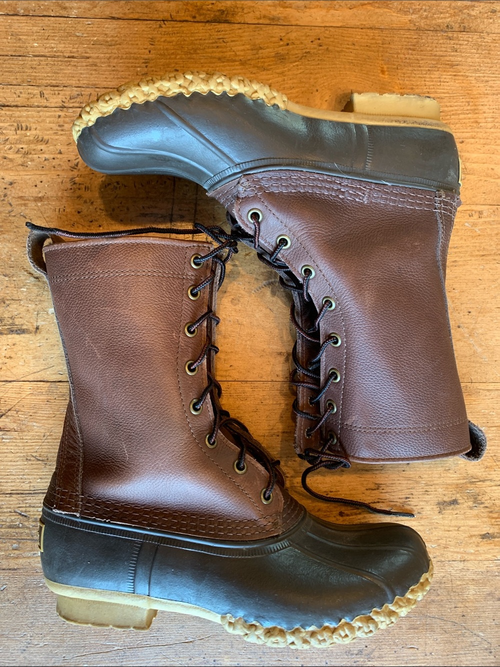 L.L. Bean Maine Hunting Two-Tone Tan and Dark Brown Boot Sole - Picture 15 of 16